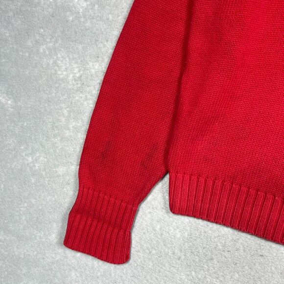VTG Polo Ralph Lauren Crewneck Sweatshirt Men’s Large Red Knit Pullover Sweater - Picture 8 of 10